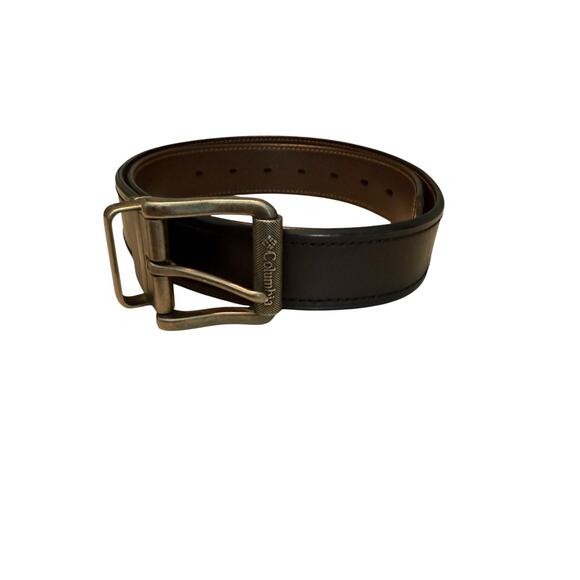 Columbia Synthetic Leather Reversible Belt Size 32 Black Brown - Picture 2 of 9